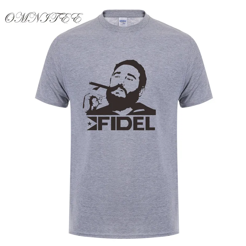 Omnitee новый летний стиль Куба Фидель Кастро футболки для мужчин хлопок Круглый