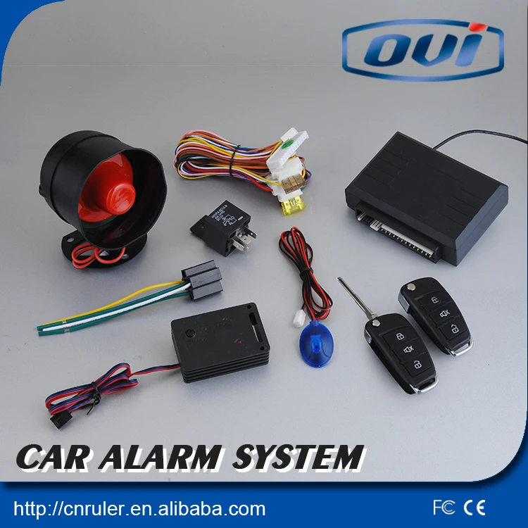 Car Alarm Security System 1 Way Car Alarm Protection System With 2 Remote Control Wholesale and