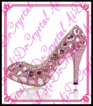 Aidocrystal Top Fashion 2016 High Heel Junge Dame Shinning Schuhe beliebte Luxus rosa kristall Schuhe