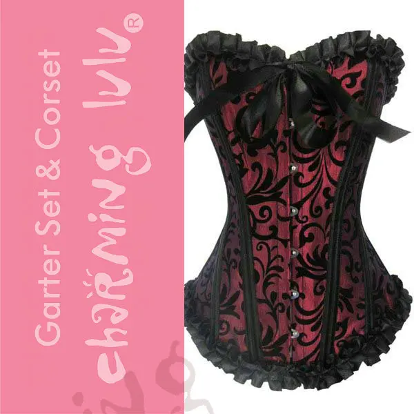 Embroidered Overbust Corset LC5129+ Cheaper price + Free Shipping Cost + Fast Delivery