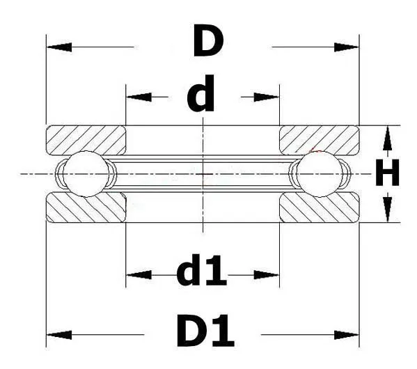 F5-10M F5-11M F5-12M F6-11M F6-12M F6-14M Осевой Упорный шариковый подшипник 5x10x4 5x11x4,5 5x12x4 6x11x4,5 6x12x4,5 6x14x5 мм