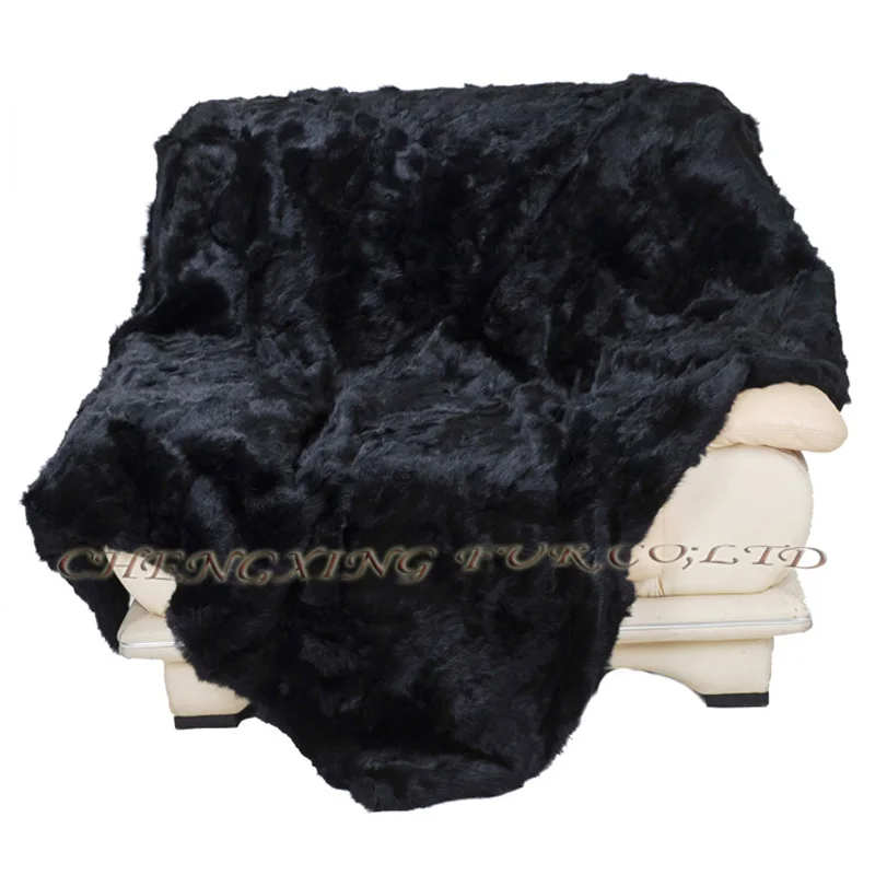 black CX-D-12/Z 150x200 см заказное лоскутное покрывало из натурального меха кролика - Цвет: black