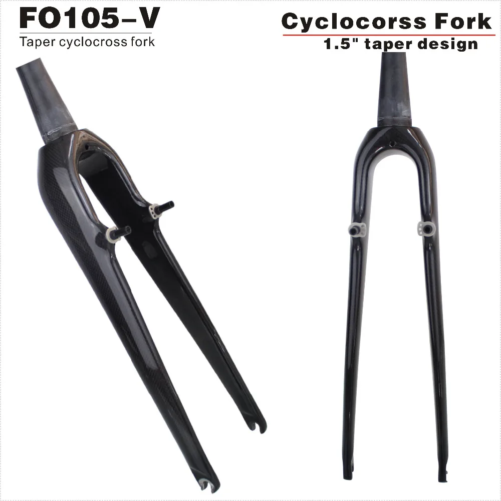 2020 V Brake Carbon циклокросс вилка 3k Глянцевая/матовая bicicleta коническая передняя 700 * 38C