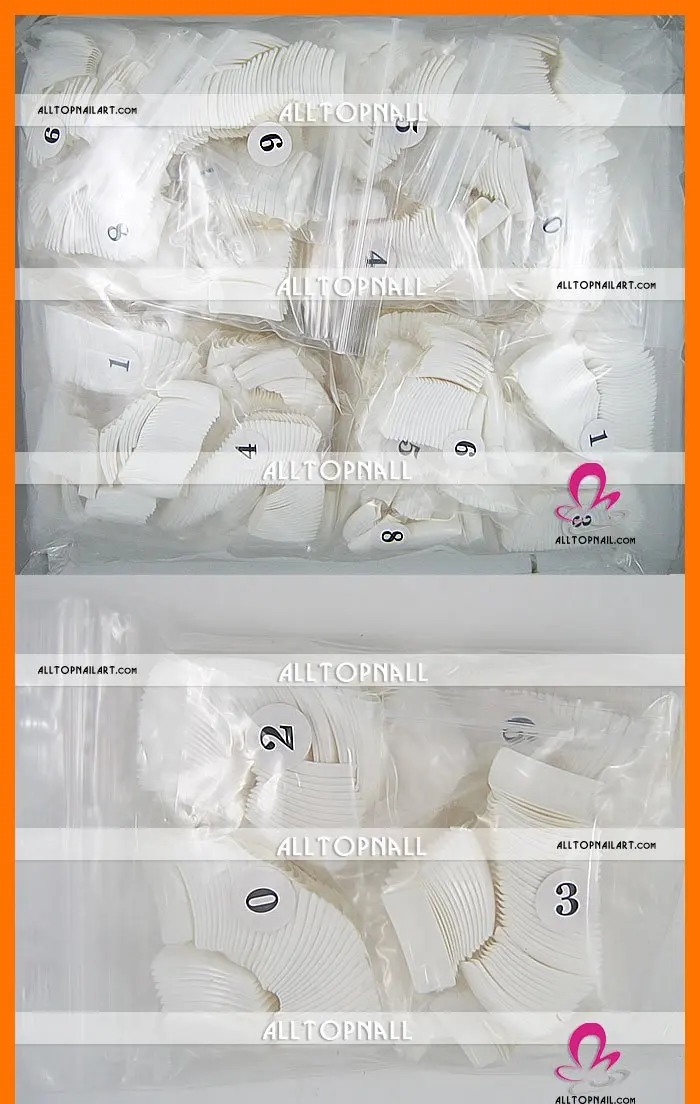 French Nail Art Acrylic Curved Nail Tips 500pcs White_01.jpg