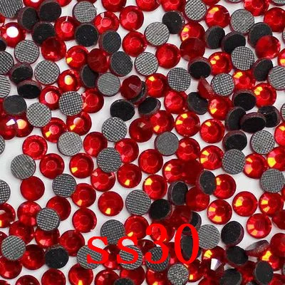 288 шт./пакет SS30 Сиам, блестящие, strass камней DMC заплатка с плоской задней поверхностью горный хрусталь Кристальные Стразы Портплед камни