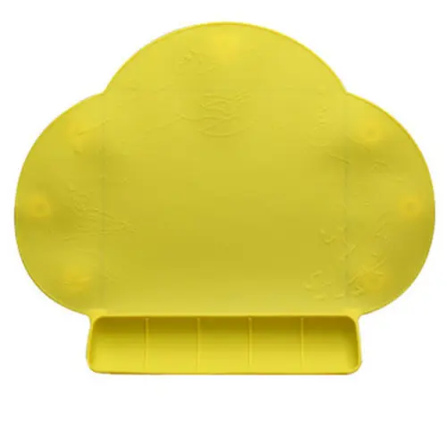 yellow Силиконовая столовая для кормления ребенка домашняя дорожная подставка водостойкий латексный коврик для стола - Цвет: yellow
