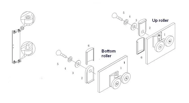 Валик для душа, стеклянный дверной ролик, ролик для ванны душа, колеса, шкив(XYHL-054
