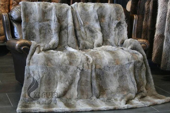 natural grey CX-D-08B/Z 218x218 см на диван-кровать для дома Натуральный Цвет натуральная одеяло из меха кролика - Цвет: natural grey