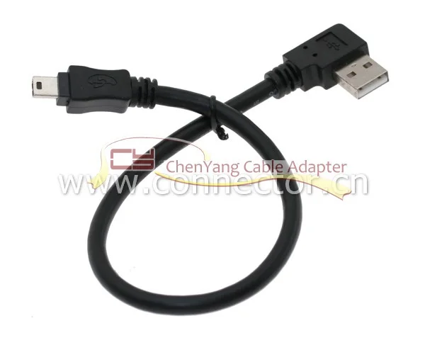 CYSM USB 2,0 A M прямоугольный 90 градусов USB Mini B Мужской кабель 50 см