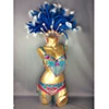 Turquoise Горячая распродажа! Сексуальная Samba Rio карнавальный костюм бирюзовый и ярко-розовый перо головной убор - Цвет: Turquoise
