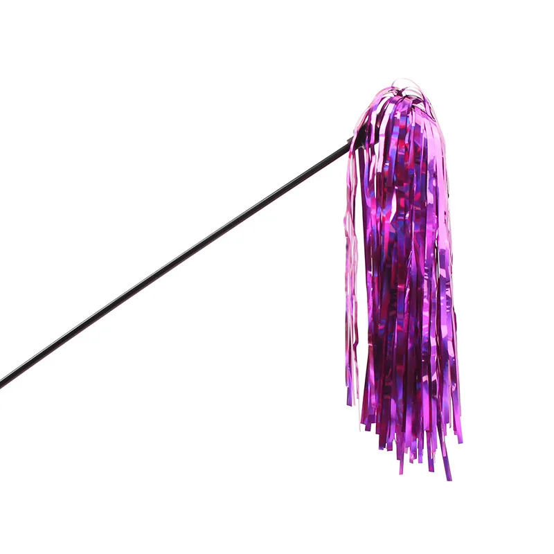 10pcs/lot Colorful Ribbon Cat Toy Wand 50cm Long Plastic Stick Pet Teaser Toy For Cats