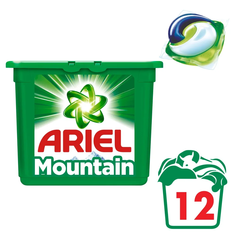 Washing Powder Capsules Ariel Capsules 3B1 Mountain Spring 12 Tablets