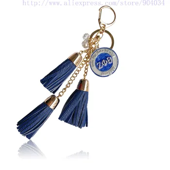 

ZPB tassel Keychain Car Keychain auto Keyring ZETA PHI BETA Sorority keychain