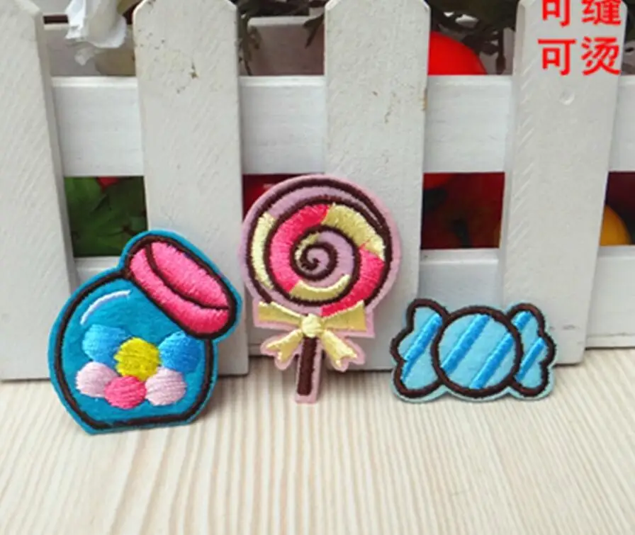 

Cartoon embroidery Lollipop Small candy Can ironing applique jeans hats Accessories repair patch stickers Cloth