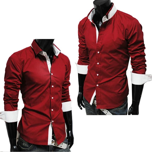 camisa blanca y roja hombre