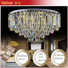 ZX Modern New Luxury K9 Crystal Chain LED Ceiling Lamp Lustre Circular LED Chip Light Fixture