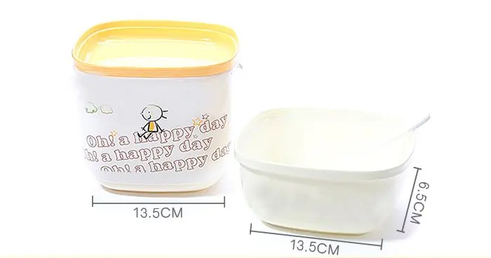 Модный квадратный портативный набор посуды из трех коробок 15*16 см