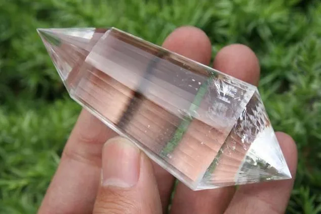 Потрясающая натуральная вода прозрачный кварцевый кристалл 40 Двусторонняя палочка ТОЧКА 120 г