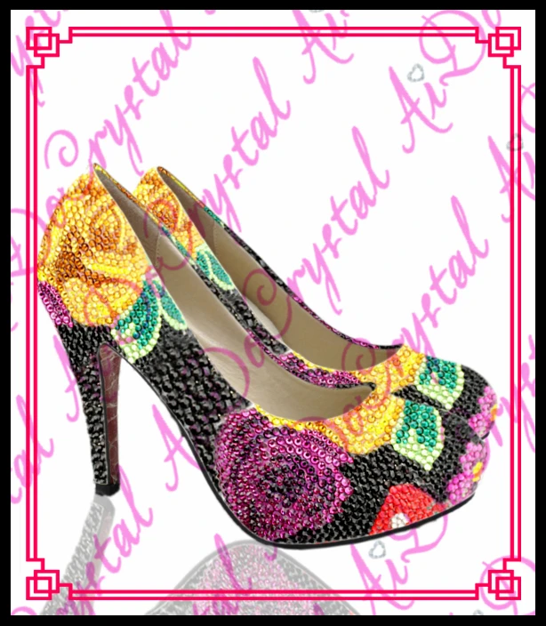 flower pattern pumps
