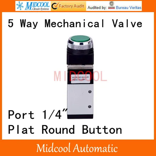 

MSV86522-PP 5 way hand valve 1/4" two position five-way switch manual control valve mechanical with Plat Round Button