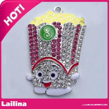 

Rhinestone cute Popcorn chunky pendant & charm / pendant charm