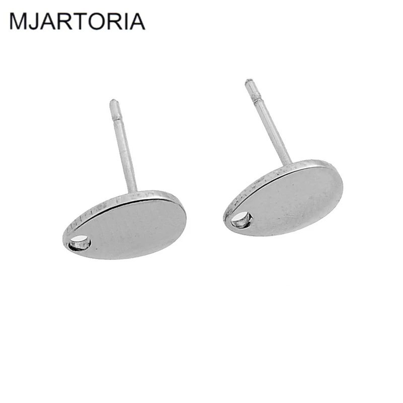 

10PCs Stainless Steel Earring Studs Water Drop W/ Stoppers