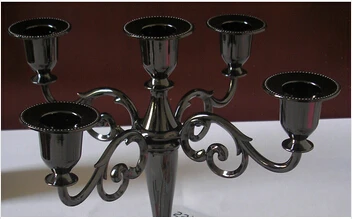 classical H 27cm 5arm black clor metal candle holder 5arm christmas candlestick for home decoration ZT040