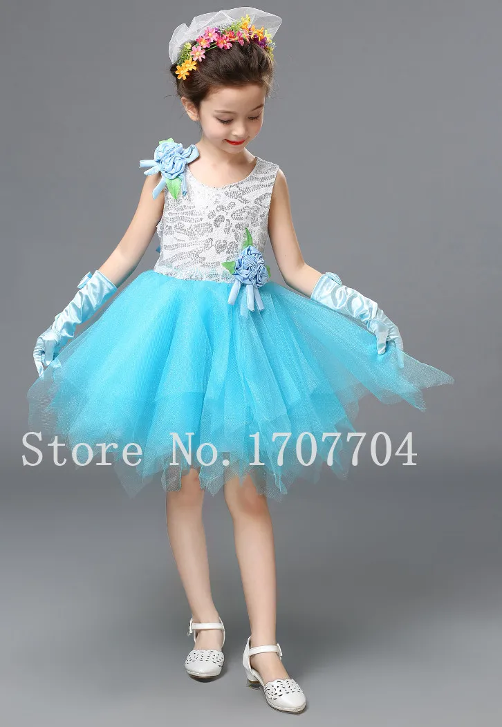 Light blue Новинка года; детское балетное платье Одежда для танцев для девочек платье принцессы платье с фатиновой юбкой гимнастический купальник для девочек; балетный костюм-пачка; 8 цветов - Цвет: Light blue