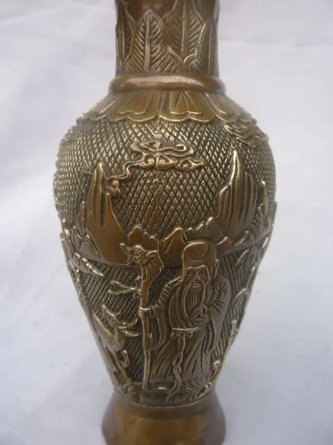 Редкий Старый MingDynasty медь ваза, с резьбой и марки, декоративные, лучшая коллекция и украшения