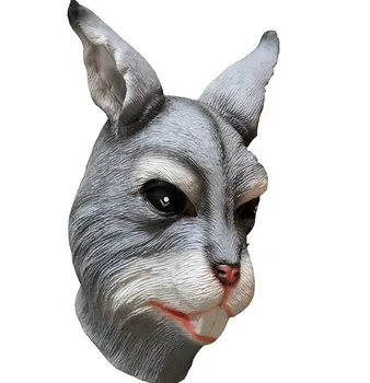 

Animal Bunny Latex Mask Adult Rabbit Head Rubber Realistic Halloween Costume Fancy Dress Up Cosplay Party