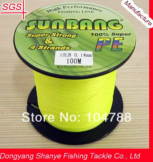 8 / 10LB 3 Strands 100 M пэ коса для рыбалки линия- SUNBANG