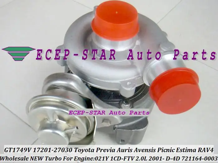 GT1749V 721164-0003 17201-27030 Turbo Turbocharger For TOYOTA RAV4 Previa Auris Avensis Picnic Estima 2001- 021Y 1CD-FTV 2.0L (1)