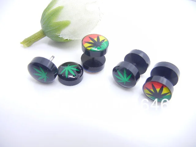 Lot100pcs логотипы Украшения для тела-поддельные Вилки Иллюзия уха сужается Expander мошенник подключаемых уха шпильки вид 10 мм
