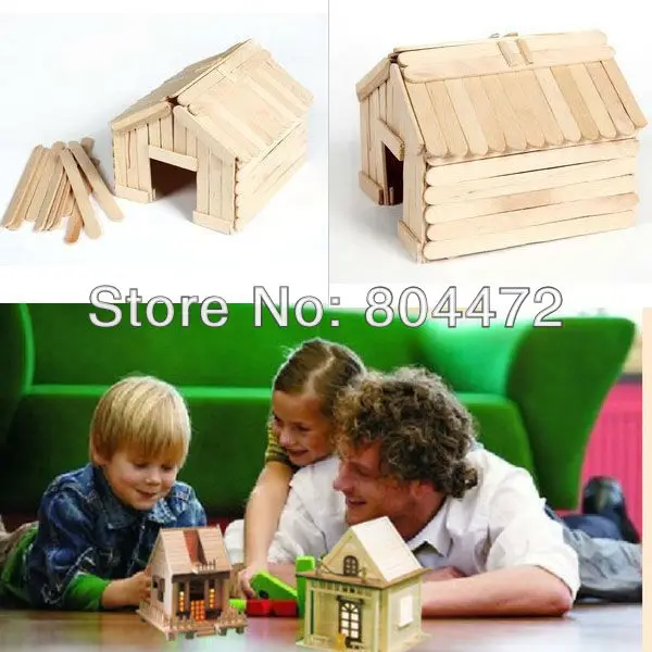 100 Craft Popsicle Щупы для мангала деревянный мороженое палку весло поп Щупы для мангала для DIY детей 4." на 3/8" хорошее состояние