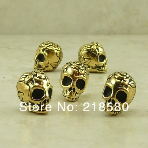 H-sb016 50 шт./лот Tierracast старинное серебро металл Роза Череп Бусины