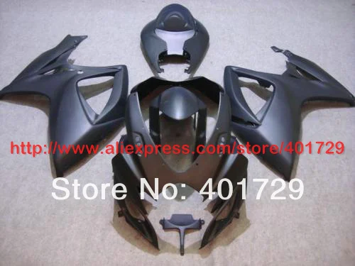 Таможенные обтекатели для Suzuki GSXR-600 750 GSX-R600 R750 2006 2007 GSXR600/750 все плоский черный обтекателя kit AW40