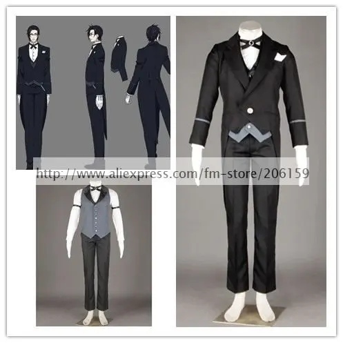 Аниме Black Butler Косплэй-черный Bulter Клод Фауст Косплэй костюм для Хэллоуина Бесплатная доставка