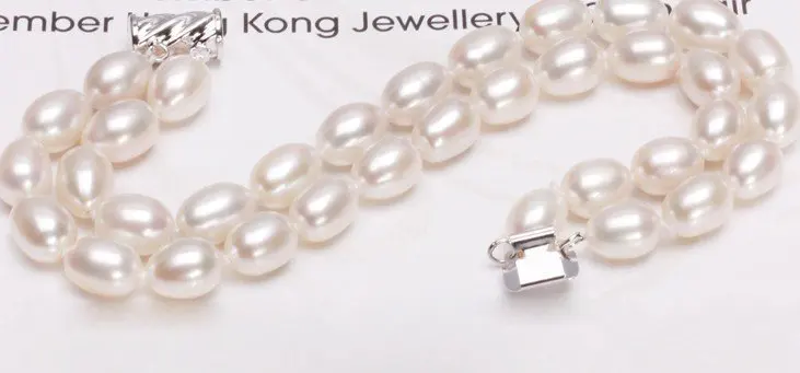 Два ряда! Браслет пресноводного жемчуга, 7-8 мм Размеры белый натуральный Цвет Ювелирные изделия из жемчуга с Высокое качество оптовая
