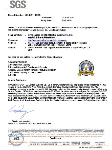 NEW SGS certification