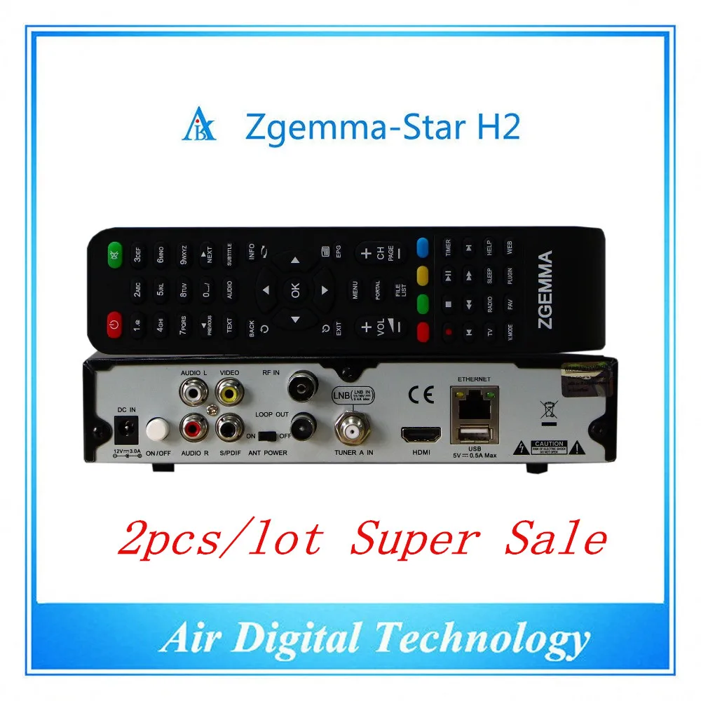 2pc/lot Full Channels Softwares Zgemma Star H2 Fta Satellite Receiver With Original Linux Os