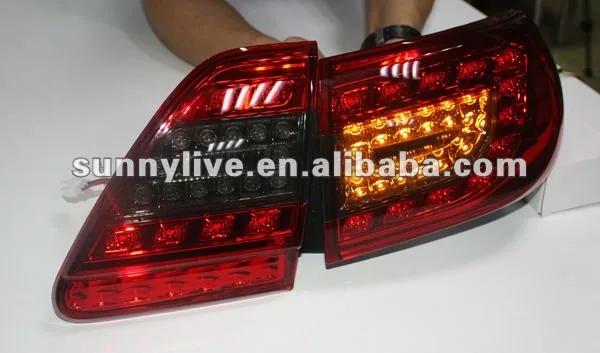 Для TOYOTA Corolla Altis светодиодный задний светильник 2011-2012 год красный черный цвет YZV1