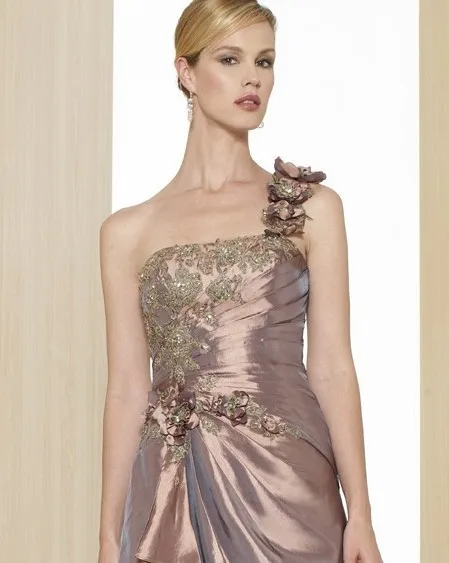 Новое поступление Макси vestido de festa длинное платье тафта с бисером платье одного плеча элегантное, праздничное, вечернее платье