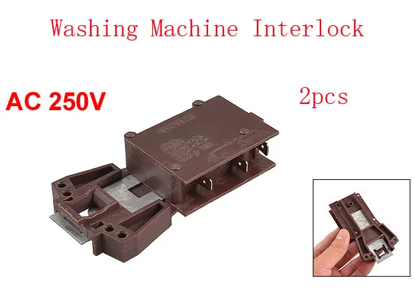 Бордовый пластиковый дверной замок Блокировка для стиральной машины AC 250 V 2 шт