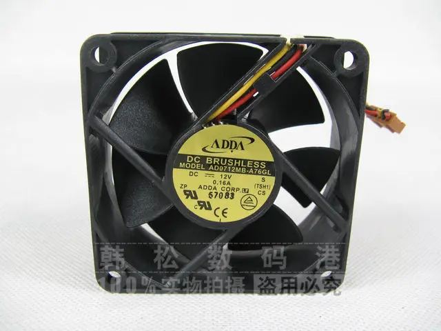 Для ADDA AD0712MB-A76GL 7025 70x70x25 мм(7 см) 70 мм DC12V 0.16A Сервер вентилятор охлаждения для Сервер площади вентилятора 3-провод
