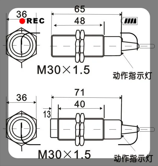 5 шт х Индуктивный бесконтактный Сенсор, LJ30A3-15-Z/BX, NPN, 3-wire НЕТ, датчик приближения