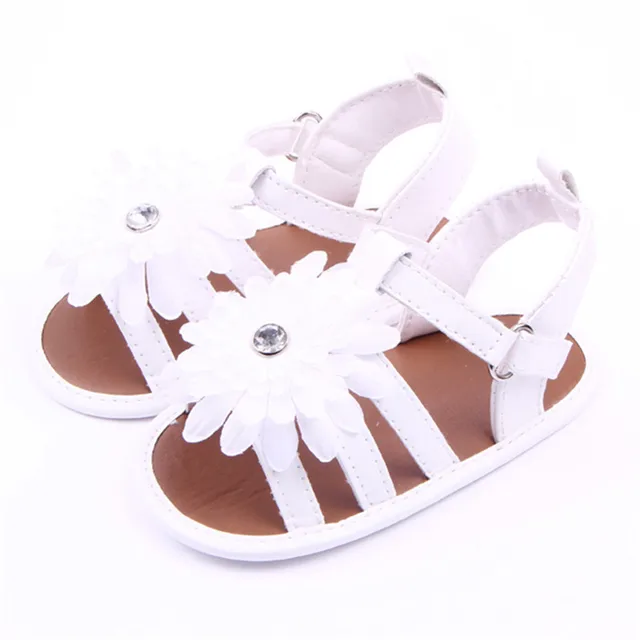 2016 Summer Baby Girl Sandals Shoes Lovely Baby Kids White Rhinestone ...