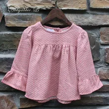 2016 New Spring Autumn Fashion girls cotton blouses cute soft ventilation shirts Flower print Polka Dot girl blouse #161014_h73
