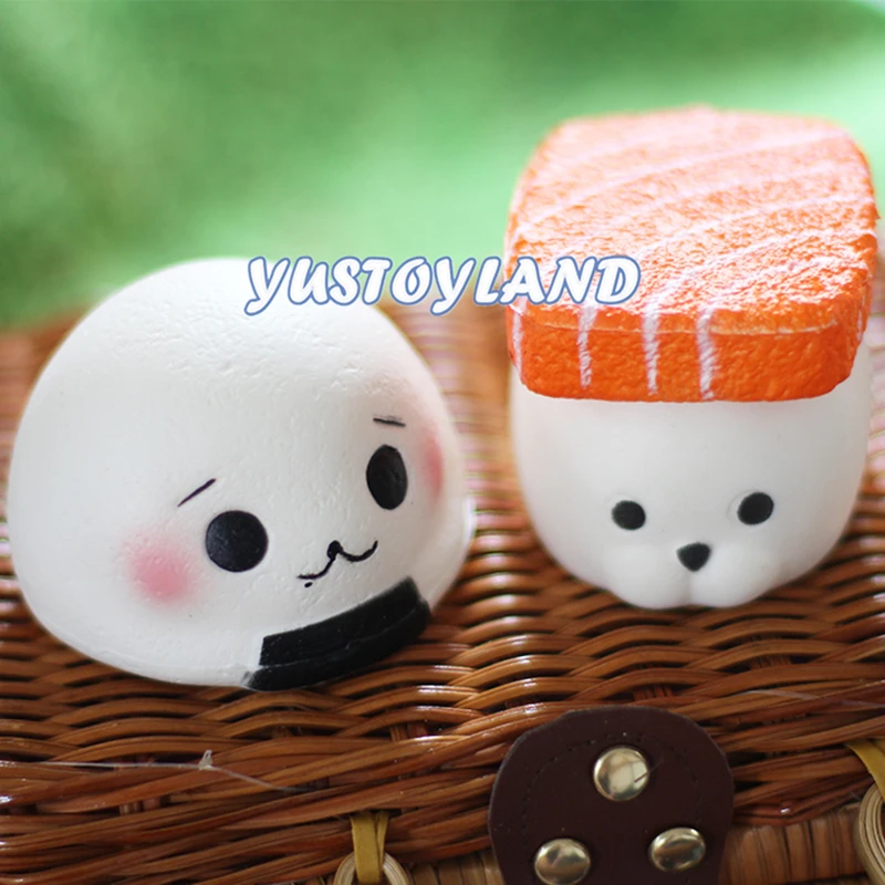 Kawaii Squishy Rice Ball лосось суши медленный рост кулон сладкий крем Ароматические
