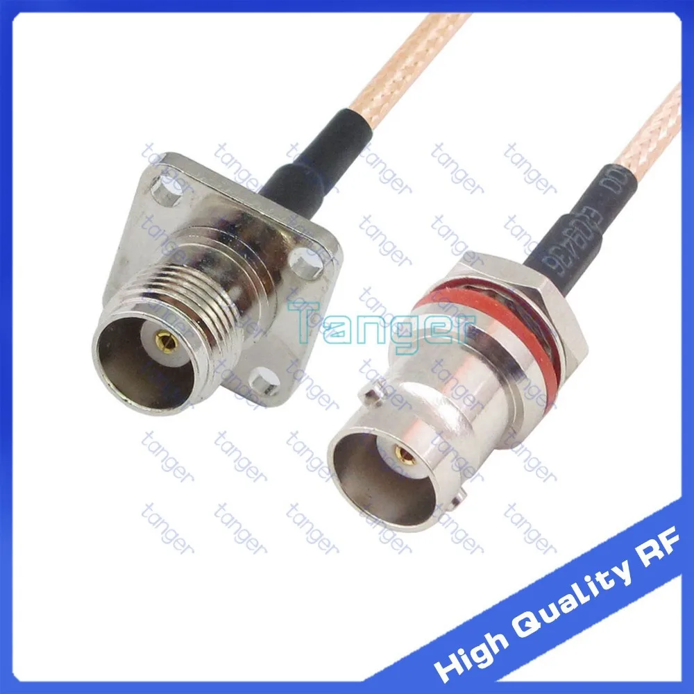 

TNC female 4hole panel to BNC female behind with nut with RG-316 RF Coaxial Pigtail Jumper cable 6" 15cm Tanger High Quality