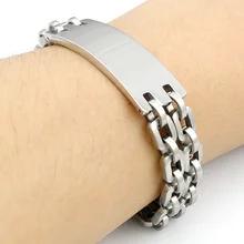 Dolaime мини крутой ретро стиль модные популярные панк Рок нержавеющая сталь двойная цепочка ID браслет для мужчин ювелирные изделия, GB1210